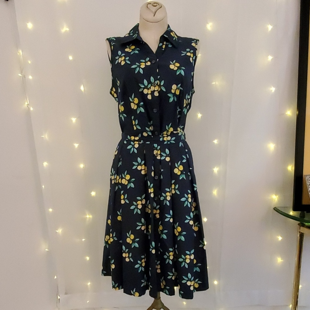 Charter Club Button Up Lemon Dress